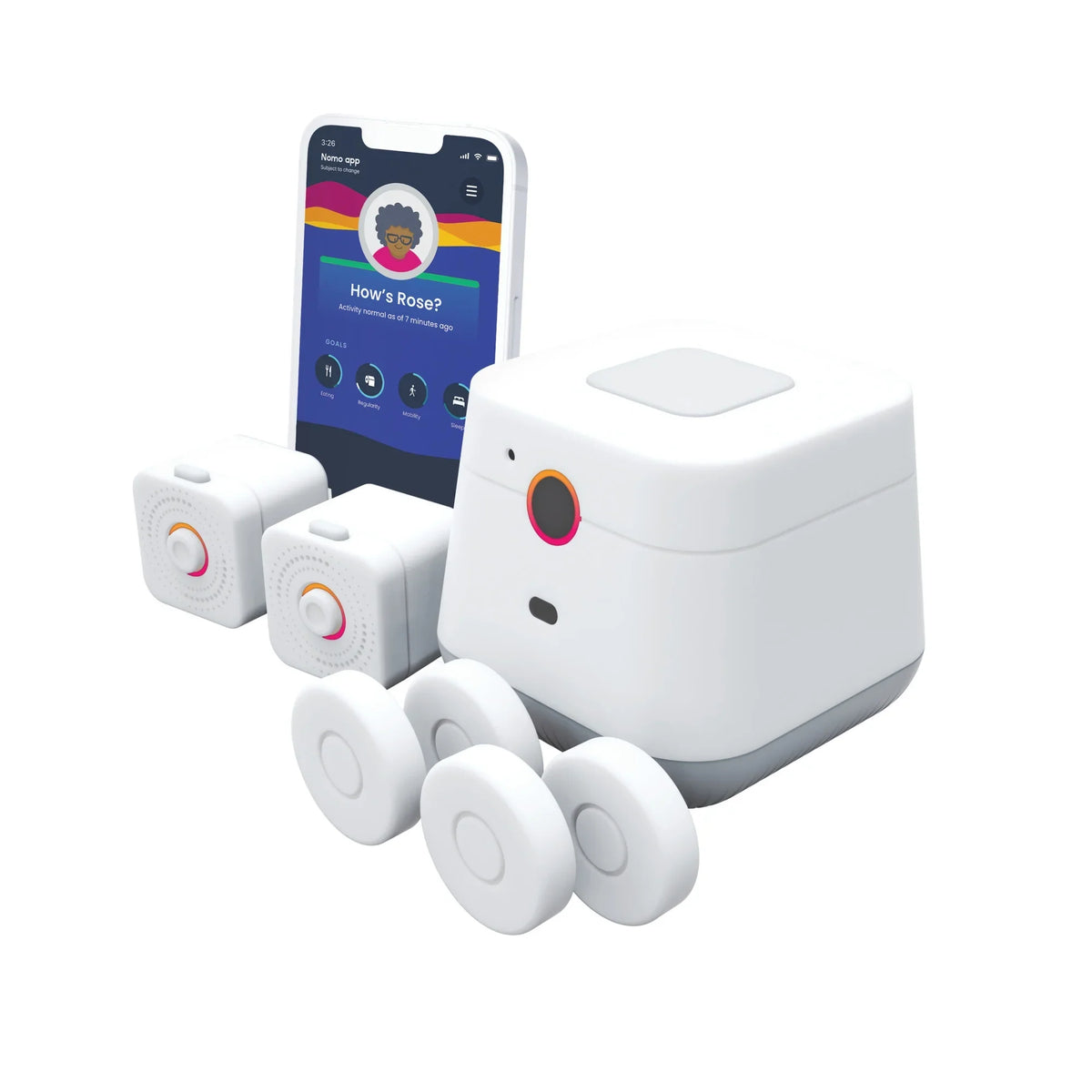 Connected – Nomo Dispatch Kit Essential Secure 24/7 Care™ Caregiving Alerts, Automatic Monitoring, Care Support, Smart 911