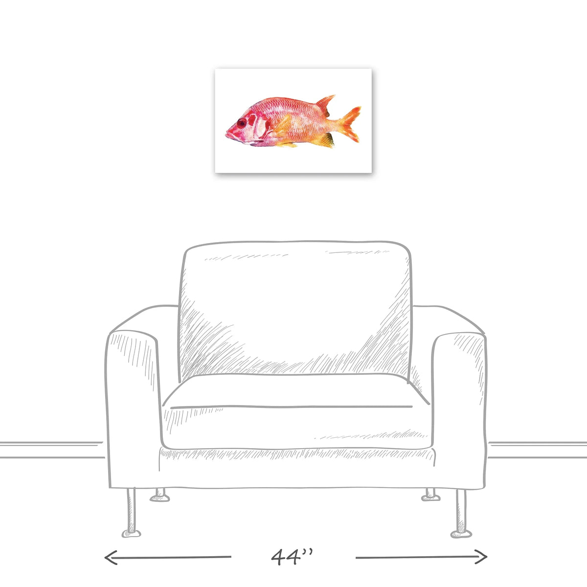 Fish Canvas 12x18 Products Wall Tropical Art Snapper Red Creative