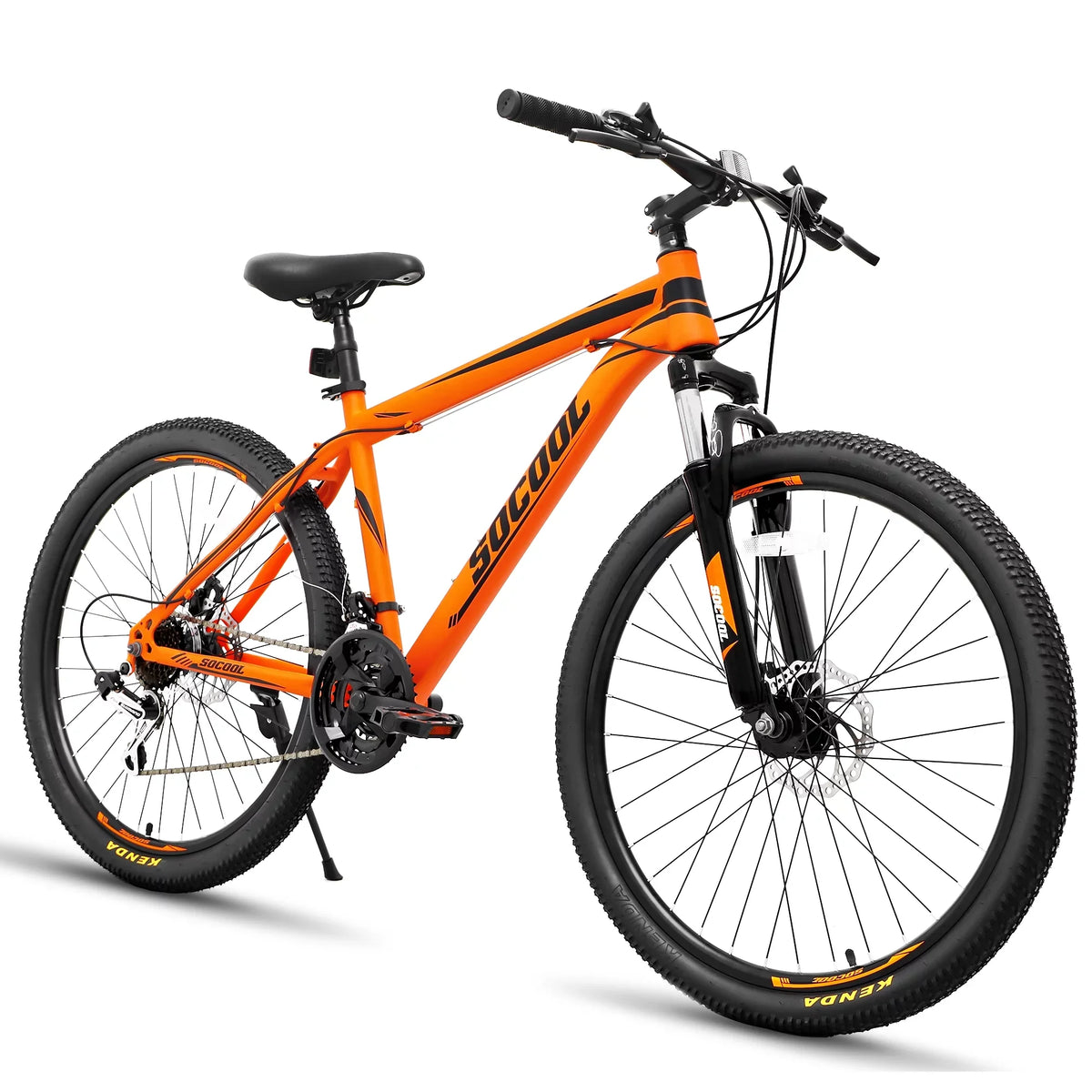 21 and Disc UF511BK bike inch City Bikes, Bike, Speed 26 Mountain Brake Road Full with Black, Adult Fork Teens, for Suspension Bike Orange or SOCOOL