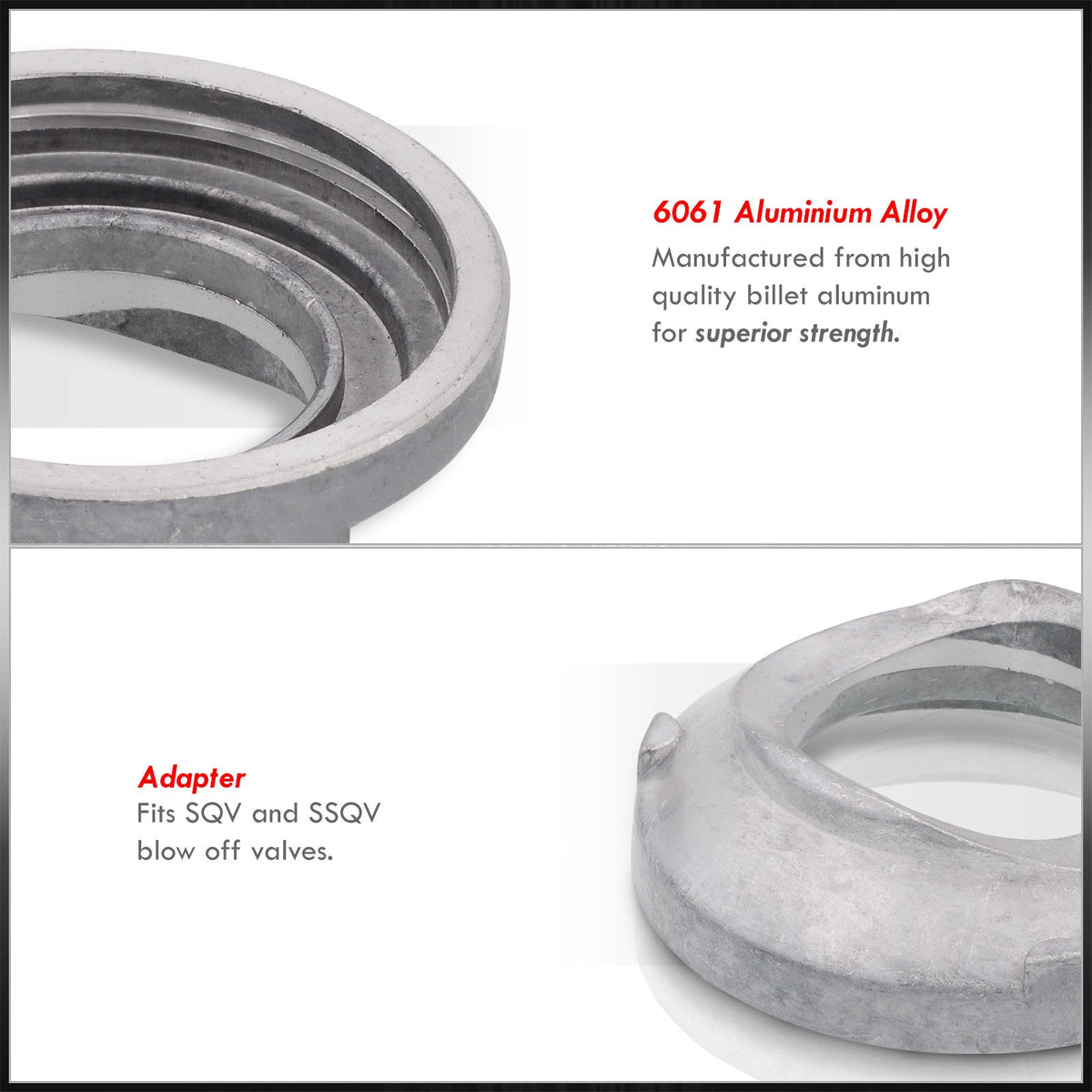 Blow Turbo (Carbon O-Ring design - Kit BOV Valve Turbocharger + SQV Billet Fiber) Weldable Off Aluminum Charger Universal Flange Adapter