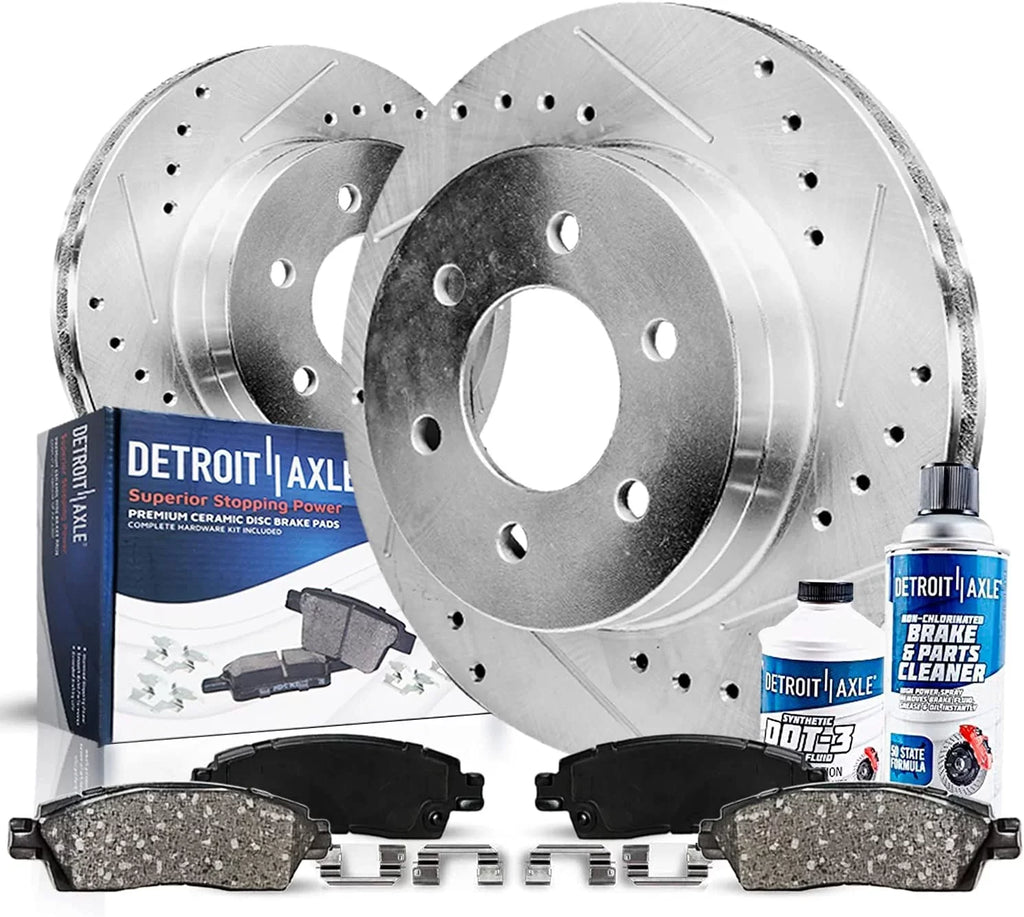 Disc Ceramic 2016 Lugs 2015 Drilled - F-150 Pads Rotor Brakes 2012-2020 2018 Brake for Rotors Slotted 2019 Detroit 6 2014 Brake Rear 2017 Replacement : Kit 13.7" 2013 Axle