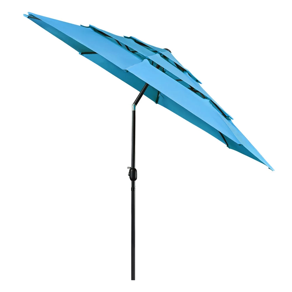 18'' Sky Umbrella 8 10ft Stand, 26.5 with exterior Base Ribs+ Blue Patio Sturdy lb Yaheetech
