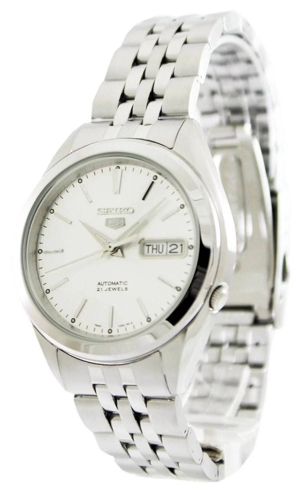 5 Seiko Steel SNKL15 Jewels Watch Automatic SNKL15K 21 SNKL15K1 Men's Stainless