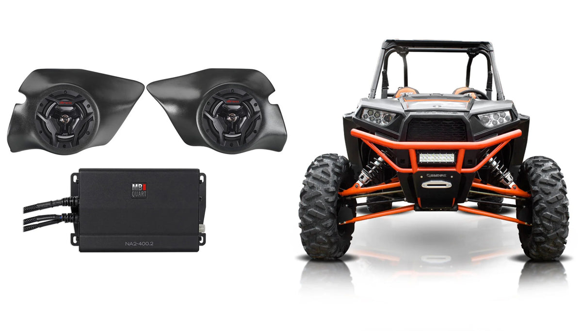 JVC for 1000/900S/Turbo 6.5" 2014-2017 Amp Speakers+Pods+2-Ch RZR Polaris