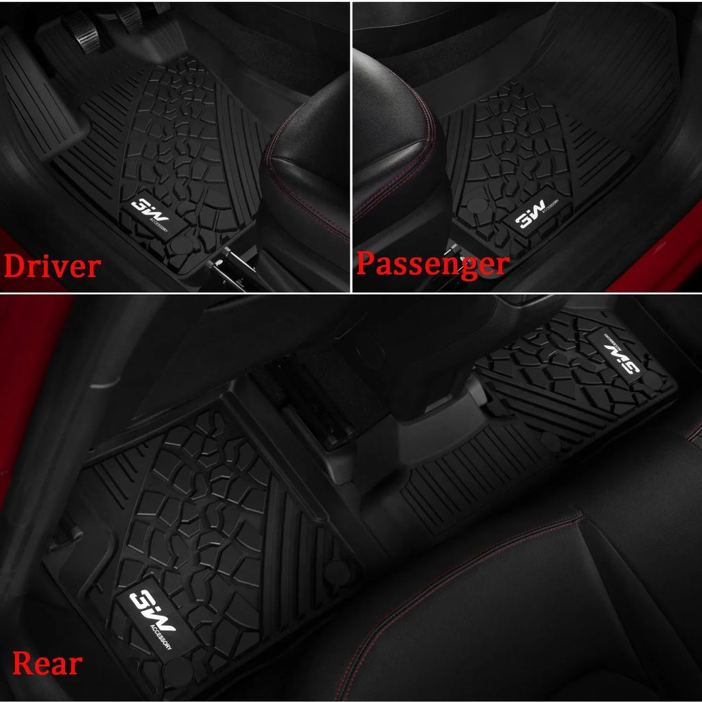 Odorless Floor 2017-2023 Body Mats 2 with (New Liner Jeep Floor Compass Front seat design Rear TPE Full Set climate and Rows 3W All Black for Only),