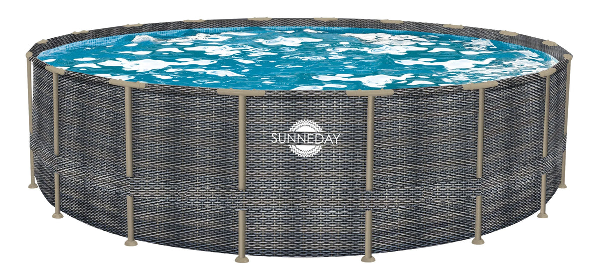 Soft-Sided Round 52 Oasis 24 in. ft. Sunneday Rattan x Pool
