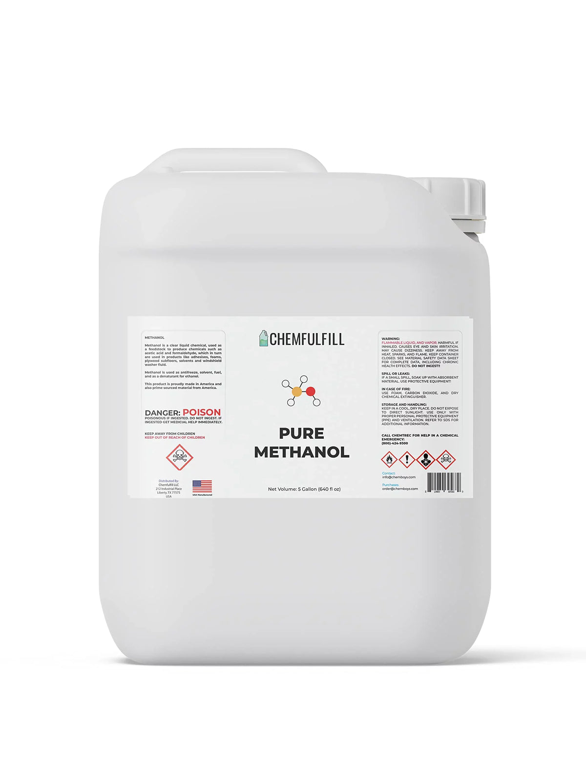 Methanol) fl oz)) (5-Gallon - High (MeOH; Purity Chemfulfill (640 Methanol Alcohol Methyl