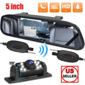 Monitor Rear Wireless Camera Backup + Vision View System Car 5" Mirror Night HD