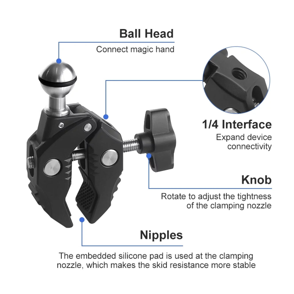 Compatible Camera Mount AKASO DJI Clamp Handlebar ammoon Adapter Mounts Mount