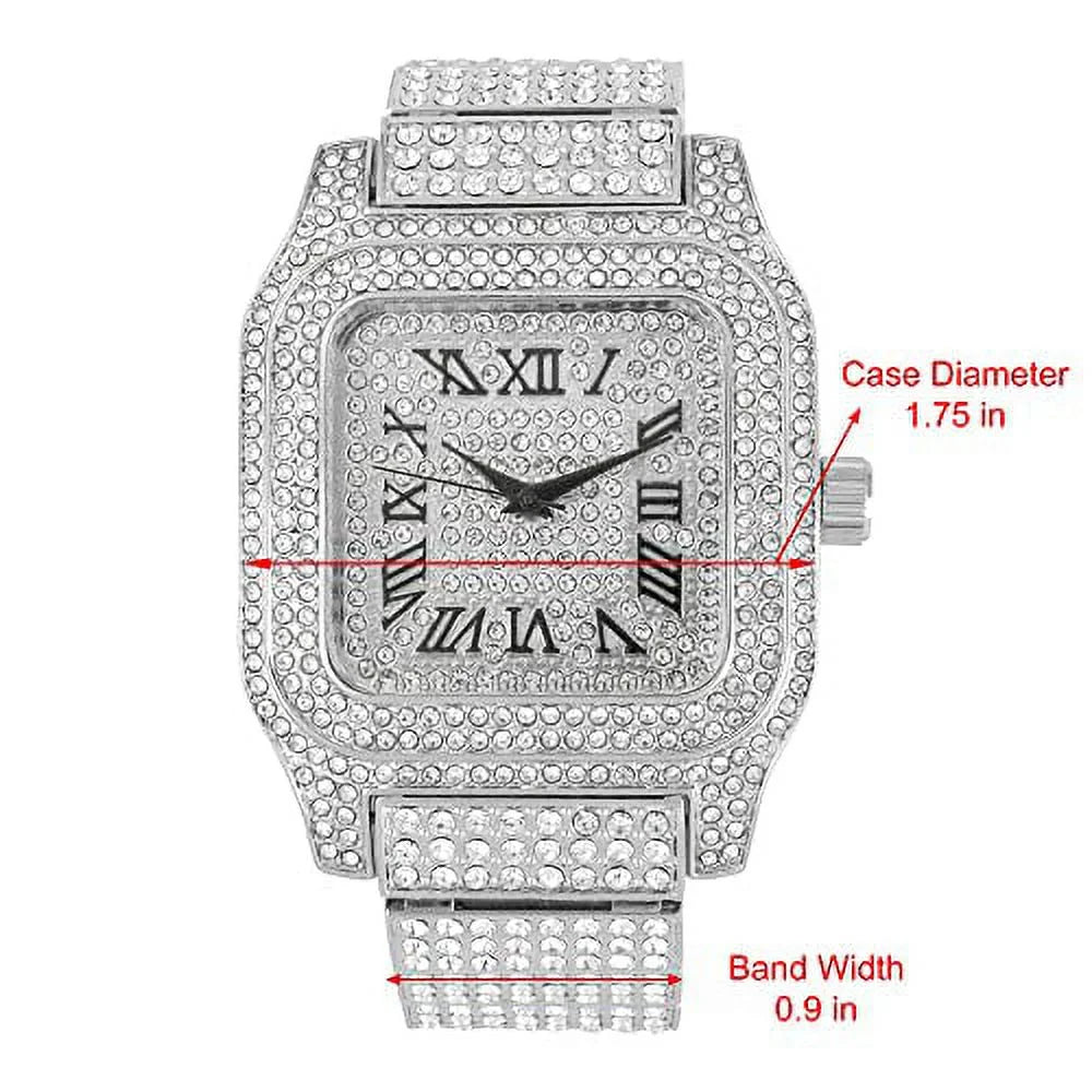 Black You Iced Bling-ed Biggie Hop in Will (Silver Watch Crystal Square R#) Hypnotize - a Charles Out 0513Sq Raymond Watch Out Hip