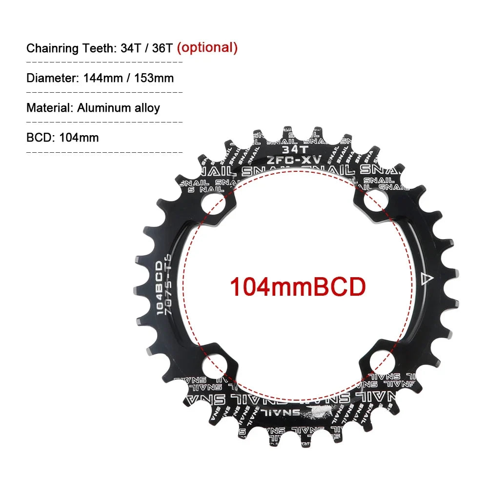 Alloy Set for Mountain Crankset, Enthusiasts 170MM Speed 8/9/10/11 Ideal Biking for - Single Aluminum 104 BCD Ring Crank - Bike MEROCA