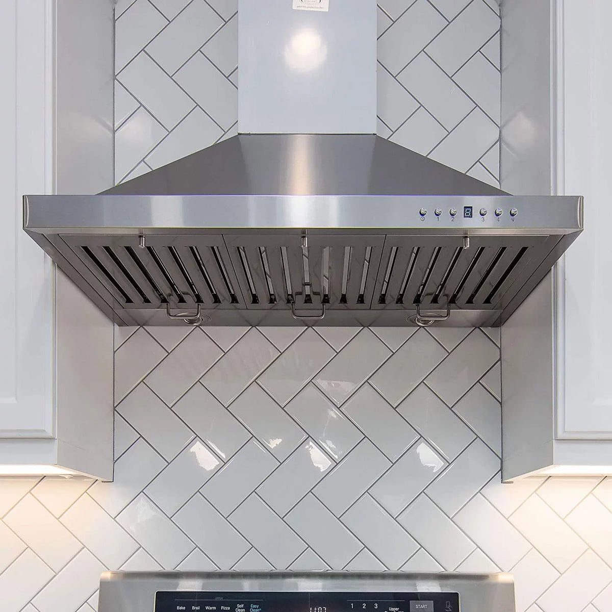 Wall Ductless 48 Inch Steel with LED Range Lights Molding Hood Crown Exhaust CFM Stainless 400 ZLINE KB-48 Mounted and Speed 4 Fans,