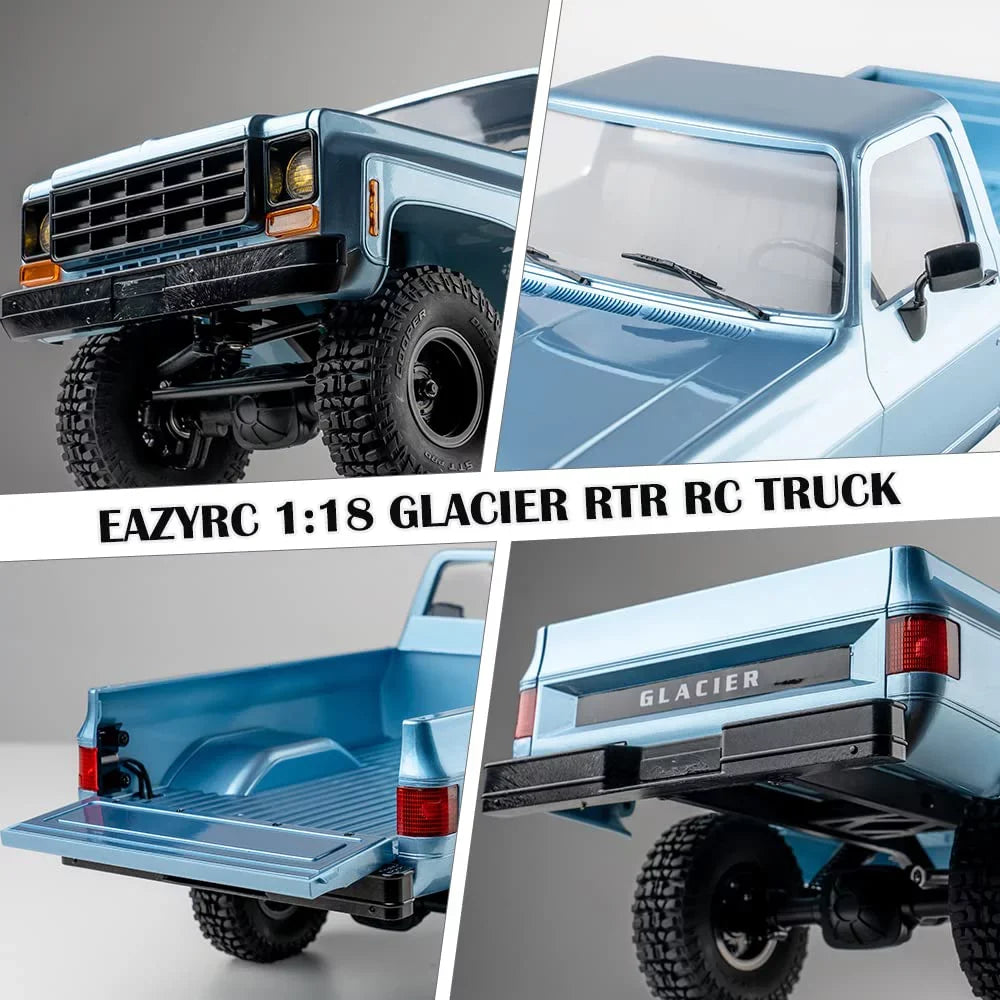LED Truck RC Lights RC Car with Control Crawler RTR 1/18 2.4GHz Eazyrc Remote 4WD Glacier