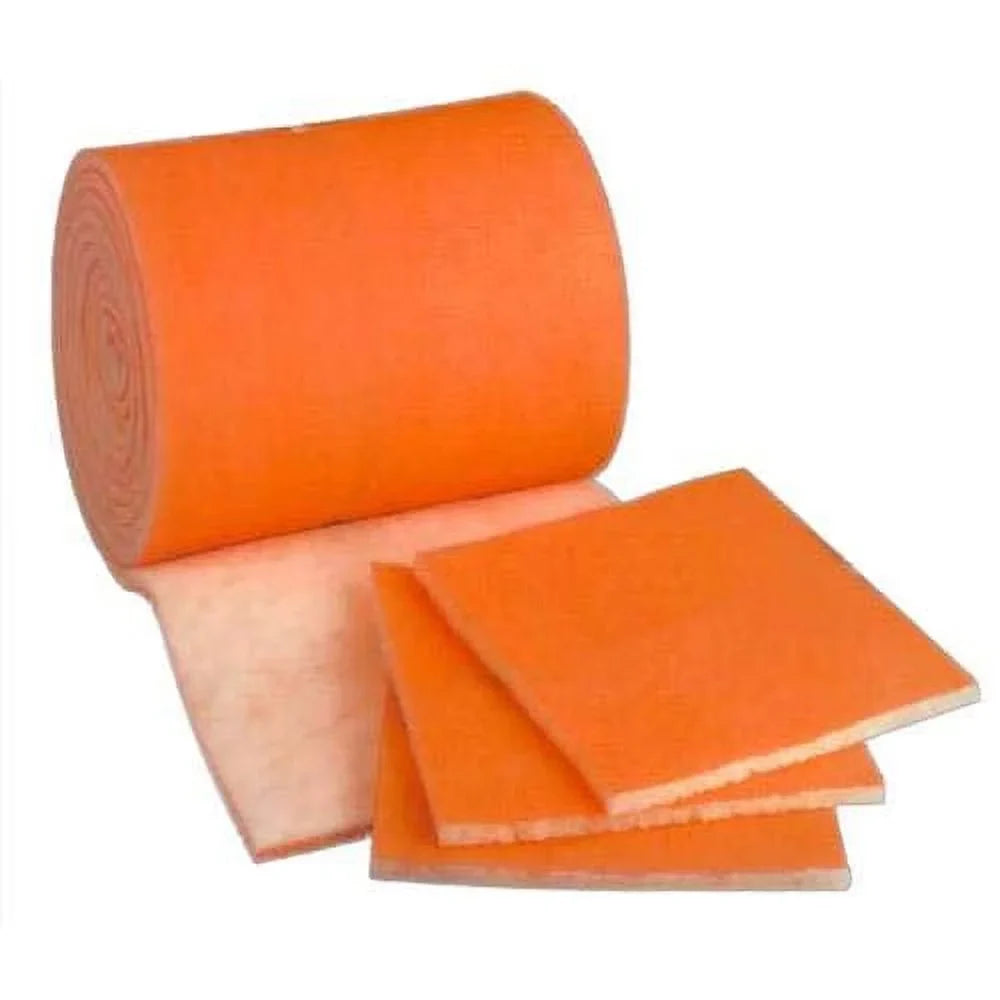 Polyester - Orange/White Media Media with 10 a x MERV8 x 1 Foot Dry HVAC/Air Heavy Roll, inch 25 Filter Tackifier inch