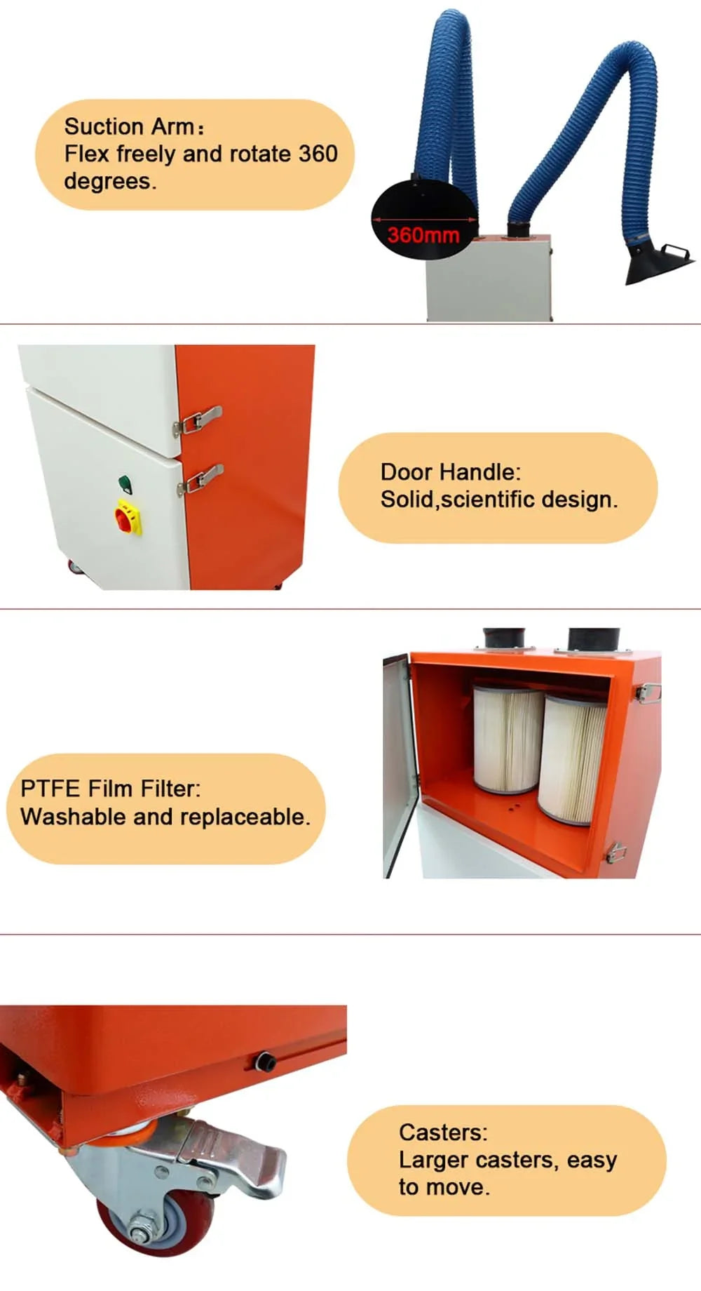 220V Smoke INTBUYING Purifier Dual Fume Extractor Welding Arm Mobile