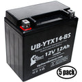 Battery UB-YTX14-BS CC - for Factory GS UpStart 5-Pack Battery Maintenance 800 12AH, 2010 Free, Activated, F800ST, 12V, Replacement Motorcycle