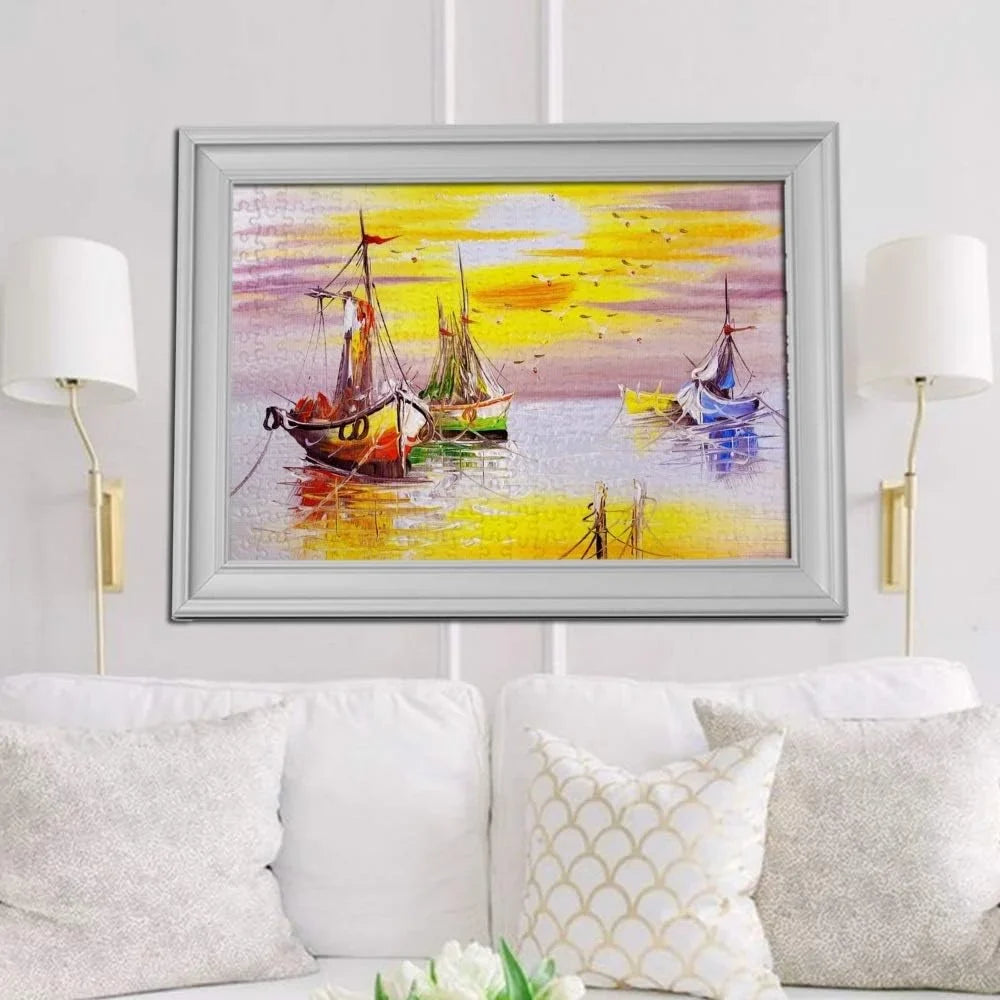 Kids Sea Painting Wellsay Sailing Vintage for Adults Sunset Puzzles Education Oil Jigsaw Ocean Boat
