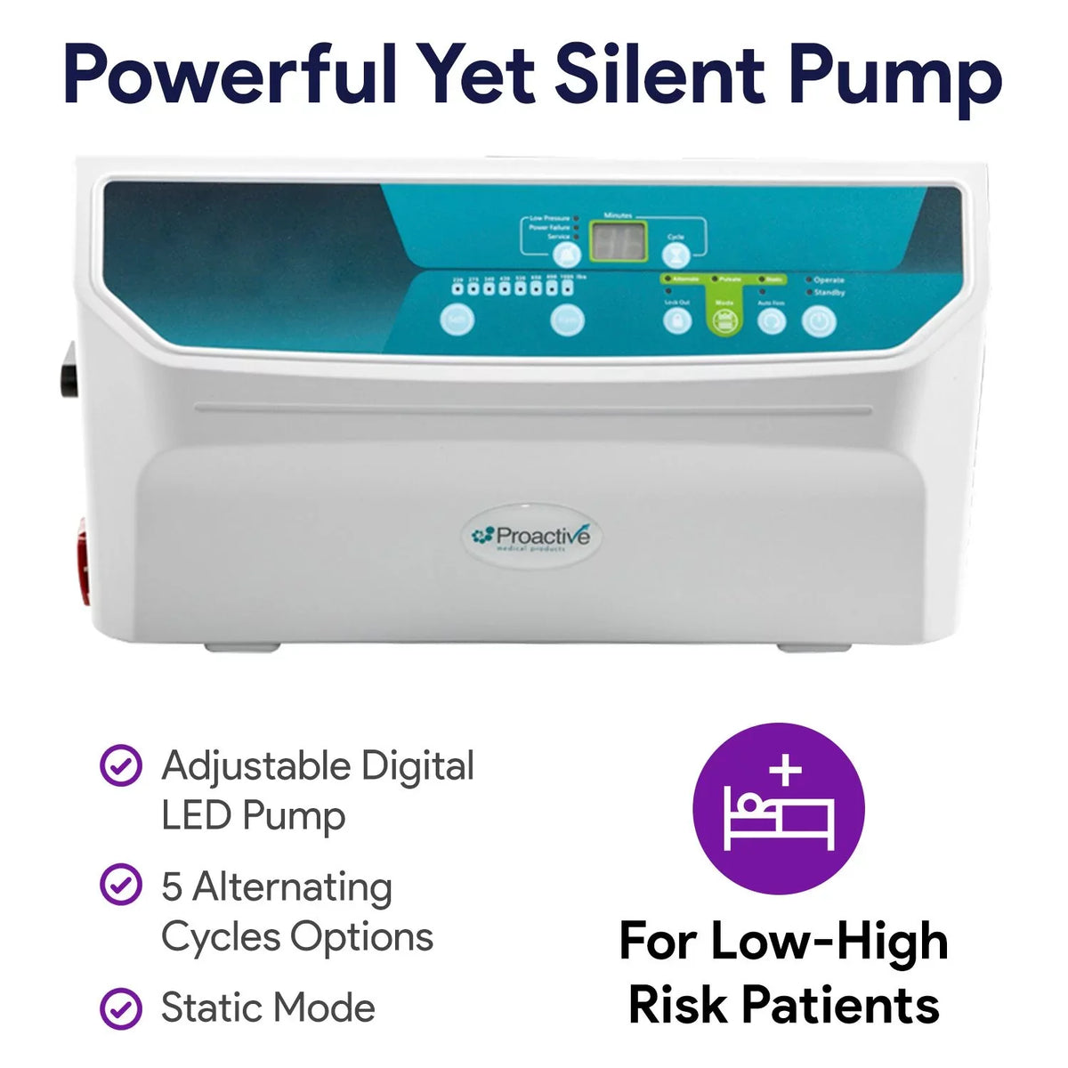 Proheal 8/11" Low Bariatric Alternating 36” & x 80” Stages x with I-IV Air Loss Side Bolsters Pressure Air Mattress - Air Pump