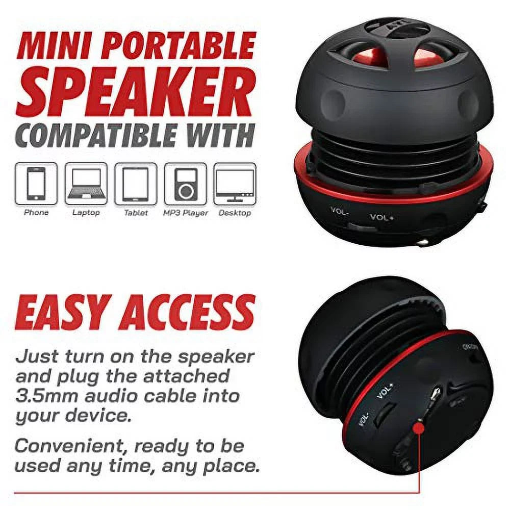 Player, Speaker in for System, iPhone, AYL Phone Input, iPad, Plug Cell Audio Portable Laptop Aux Mini Speaker with MP3 Computer, 3.5mm Speaker (Black) External