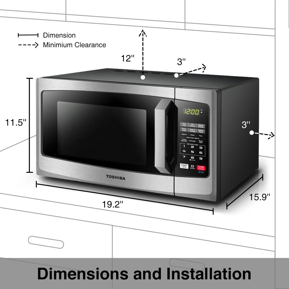 Steel 0.9 Microwave, Cu. Ft. Stainless Toshiba ML2-EM25PAESS