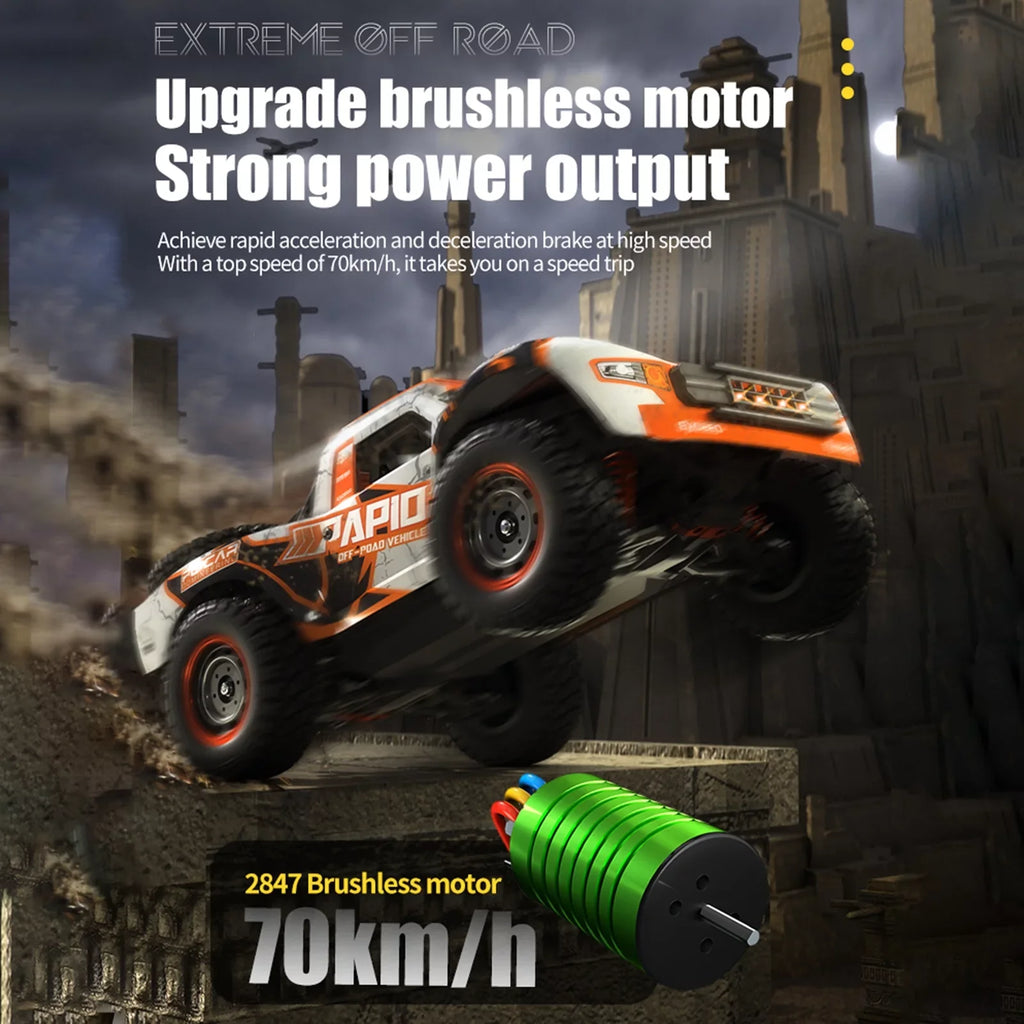 Control 2.4GHz Proportional Truck Remote 4WD Pinnaco Brushless Off-road 70km/h Car Speed