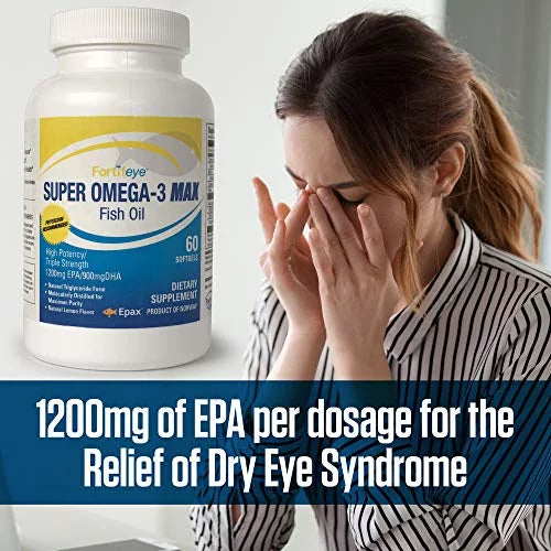 / Fortifeye 60 Max 1200 Softgel Natural Super Flavor, Oil, Omega-3 EPA Fish 900 Lemon 30 Max Serv.- Vitamins Capsules Day, DHA Triglyceride, Per