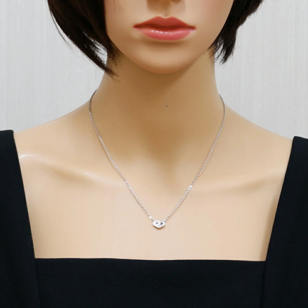 Diamond (Like Cartier Heart CARTIER C Pre-Owned Necklace 18K Ladies BRJ10000000119253 New)