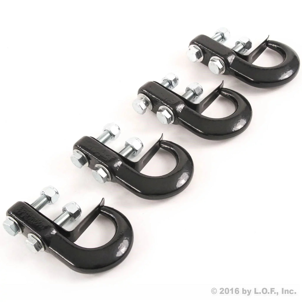 4 Hooks with Hound Recovery Pickup Red Compatible Dodge Universal GMC for Chevrolet Tow Truck Auto Toyota