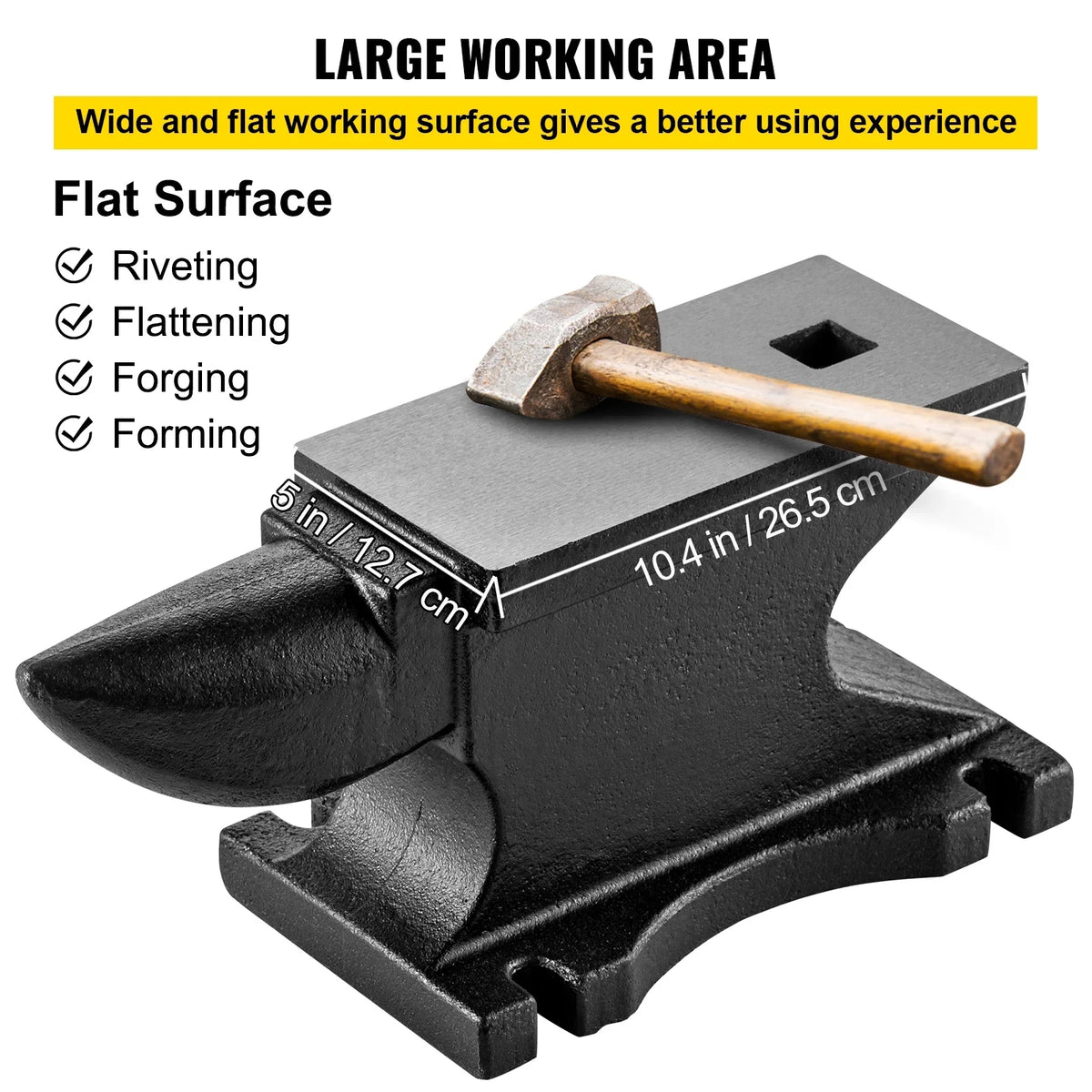LB/45KG 100 Anvil Iron W/1.2in Beck BENTISM Square Iron Blacksmith Hole Single Cast