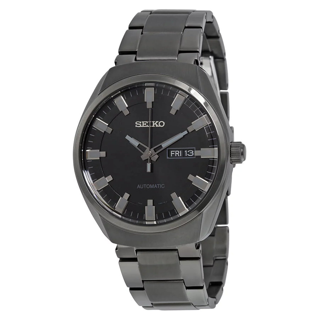 Men's Black Seiko Black Dial Ion-plated SNKN43 Watch Recraft Automatic