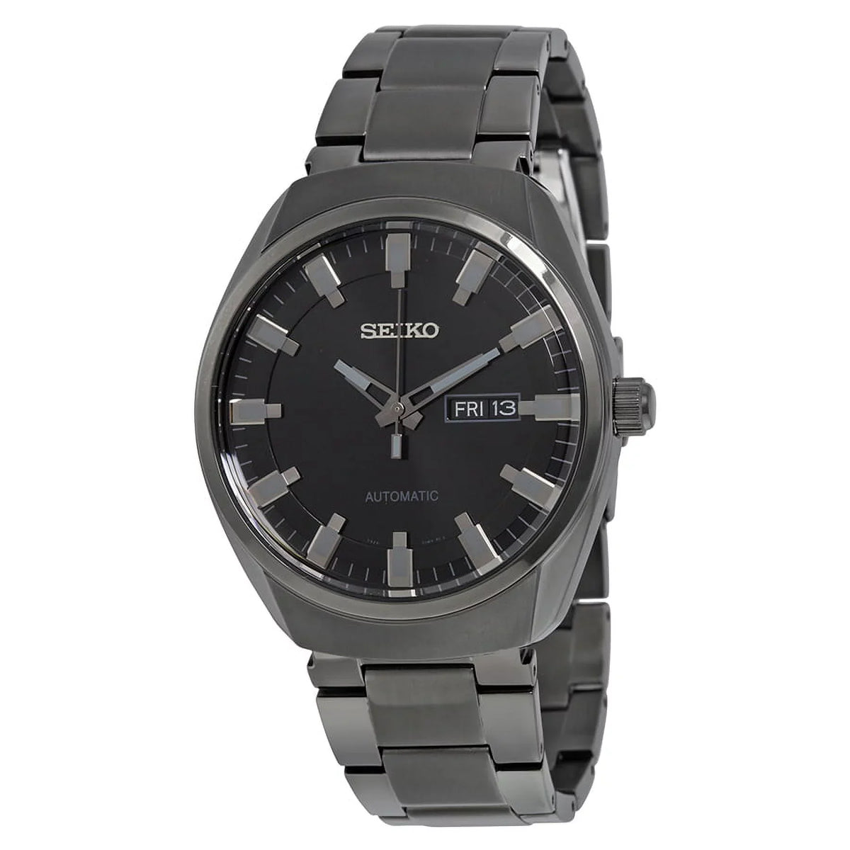 Men's Black Seiko Black Dial Ion-plated SNKN43 Watch Recraft Automatic