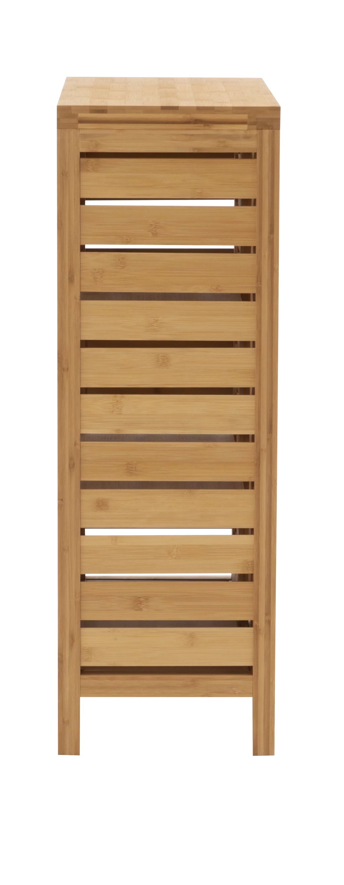 3 Floor Shelf Door 2 Bathroom Storage Bamboo Bracken Cabinet, Linon