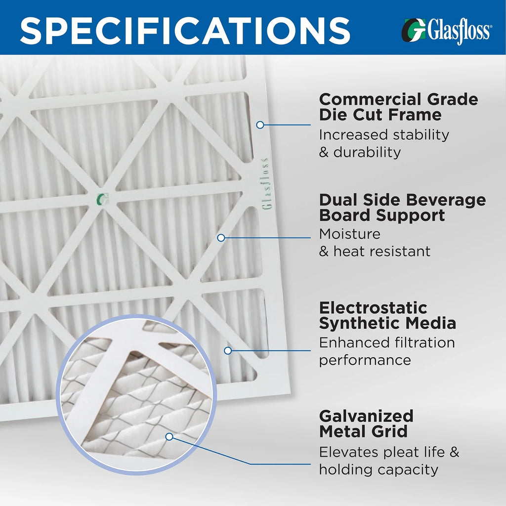 Filters AC x 10 MERV Glasfloss by 19-1/2 20x20x4 3 dimension: Exact x ) Air Furnace Industries. Pleated ( 19-1/2 3-3/4 Pack