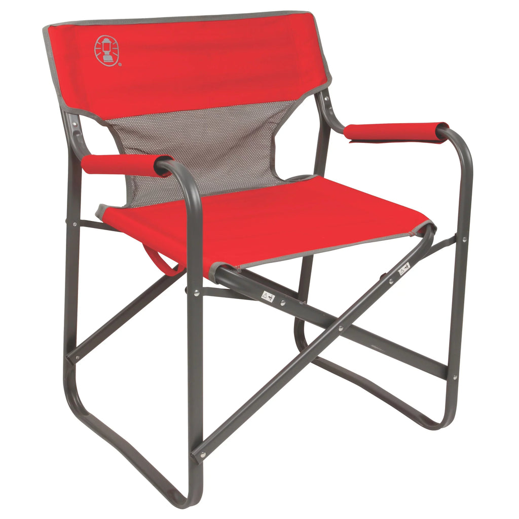 Chair, Coleman Breeze Outpost Folding Adult Red Deck