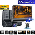Front/Rear/Built-In Driving Video Xhy 1080P DVR and 4" Cam G-Sensor, Camera Motion Parking Car Monitoring Dash HD Recorder Dual Lens Detection