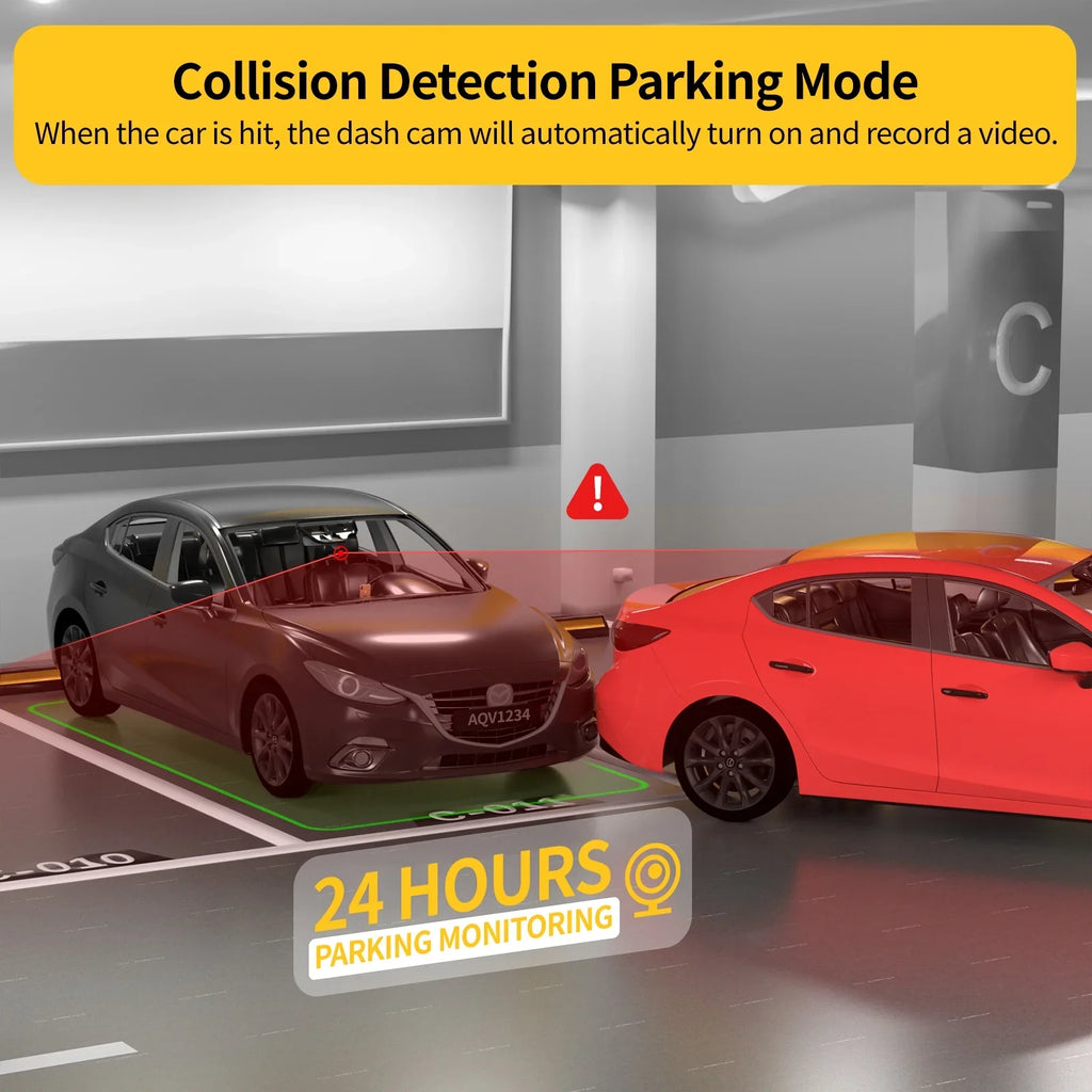 with Monitoring, Camera, Reverse Camera Inside Night Rear WDR,up Infrared 2K Channel G-Sensor, +1080P+1080P to128GB DashCam Front ZD60 AQV Loop Car Recording, 3 and Vision, Parking