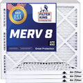 Filter HVAC Actual 24.5 dimension: A/C IN USA | Furnace MADE Filters | King 24.5x8.5x1a 8.5 x Filter 4-PACK | Pleated MERV Air 8 .75" | x