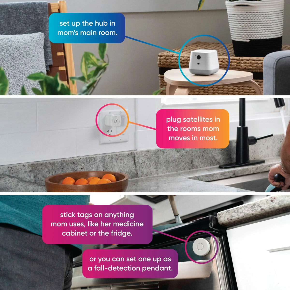 Connected – Nomo Dispatch Kit Essential Secure 24/7 Care™ Caregiving Alerts, Automatic Monitoring, Care Support, Smart 911