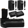 Rebel with PG-T6I for EOS 1140mAh Kit Power Battery Charger Cameras & Canon Deluxe Grip 2x Vivitar Battery Bundle