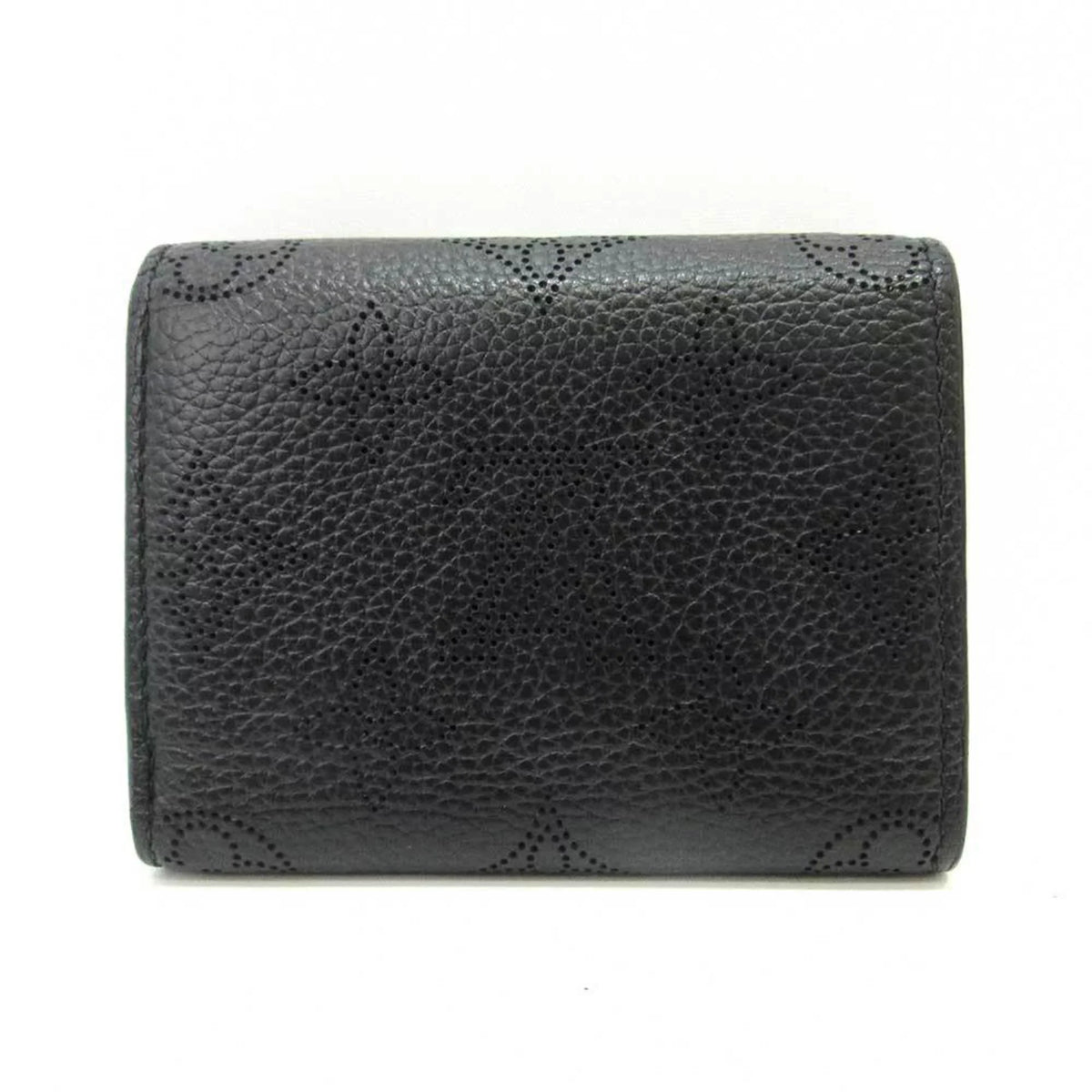 Monogram (Good) LOUISVUITTON Women's M67498 Mini Ilysse Wallet Black XS Pre-Owned Portofeu Mahina Trifold Noir