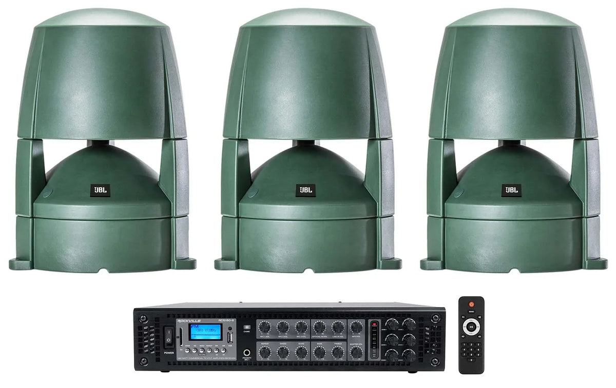 Landscape 70v 8" CONTROL Commercial Speakers (3) exterior 88M Amplifier JBL +