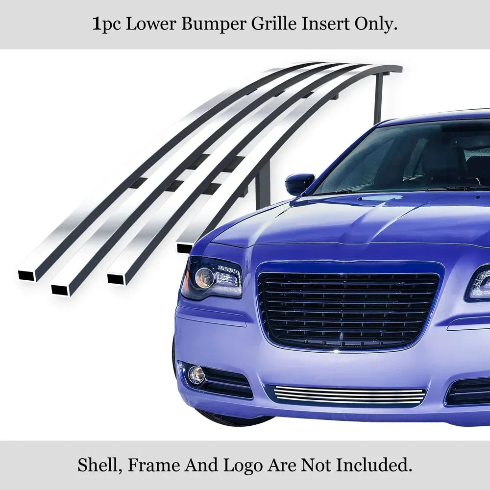 Stainless Bumper Premium 300C 2011-2014 8x6 Grille Lower Compatible with 300 N19-S10366R Steel APS Chrysler Billet Chrome