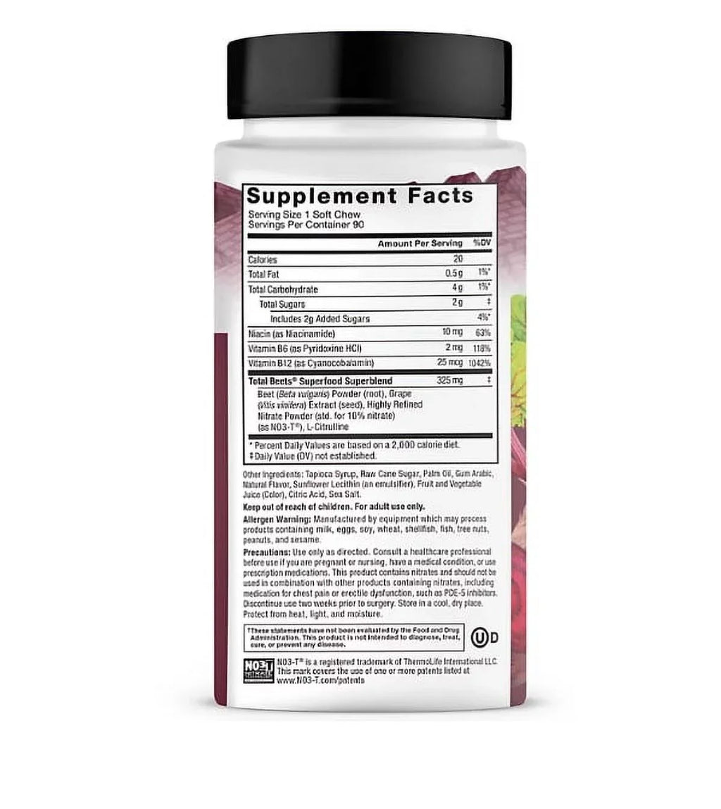 Beet (90 ct.) Beets, Chews, Force Total Superfood Acai Root Factor Soft Berry