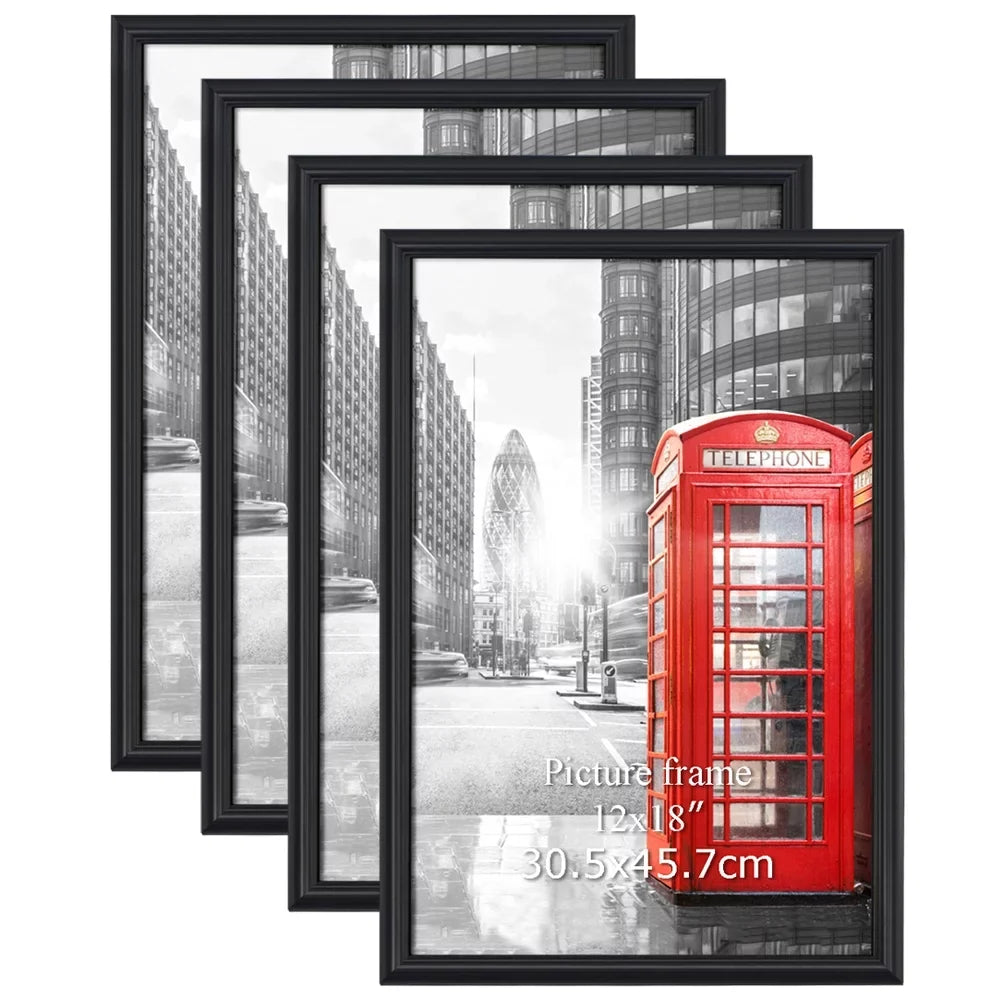 4 18 Poster, x Modern Frame Wall 12 Pack Black Frames, for Gallery Photo 12x18 Picture Poster