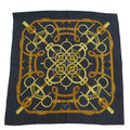 Eperon 90 Muffler x Carre Yellow H.d'ORiGNY Hermes Black Pellier (Good) Scarf Pre-Owned Spur Golden HERMES d'or