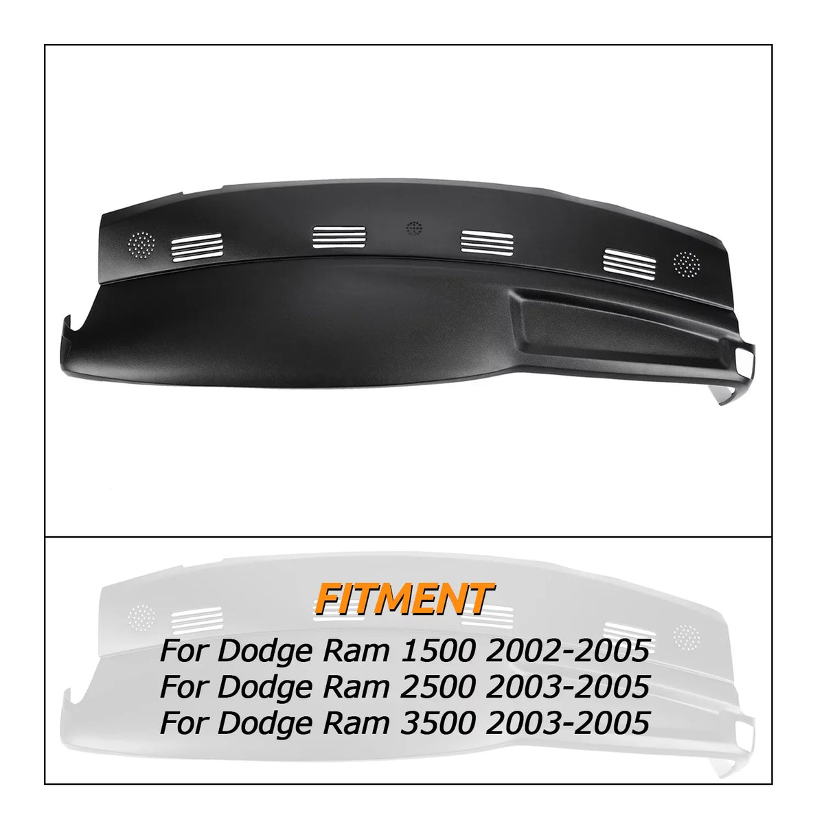 Protector Dodge 2002 Ram Board Dash Overlay for Cover 2005 Molded Cover Pad Skin 1500 Black 3500 2004 2003 Dashboard Cap 2500 Kojem