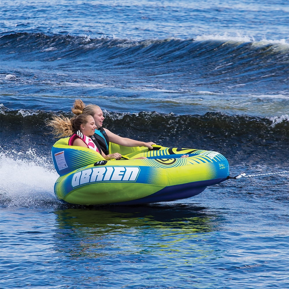2 Tube, 2 Cockpit InflatableTowable Challenger Person O'Brien Series Green Rider