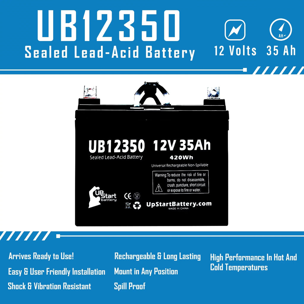 Topaz Replacement AGM, (12V, Compatible SLA) UB12350 35Ah, 35000mAh, Lead L1 850 Battery Sealed Acid - - Battery Pack 5x Terminal, Universal