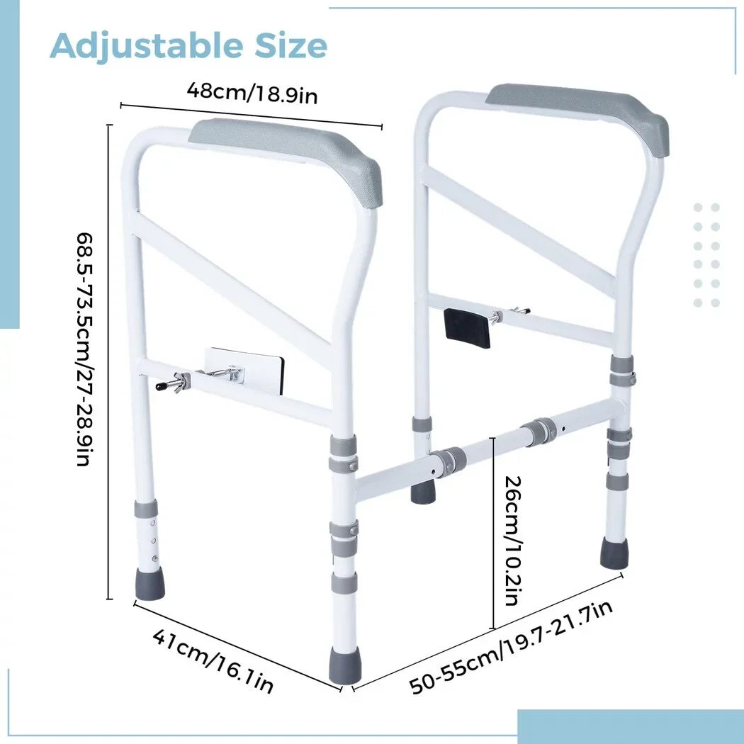 for Frame, Support Toilet Rails Elderly, Aid with Disabled, Safety Fit Toilet Non-Slip Standing Free-Assembly, Handles Adjustable Toilet Toilets Large All Safety Toilet for Mats,