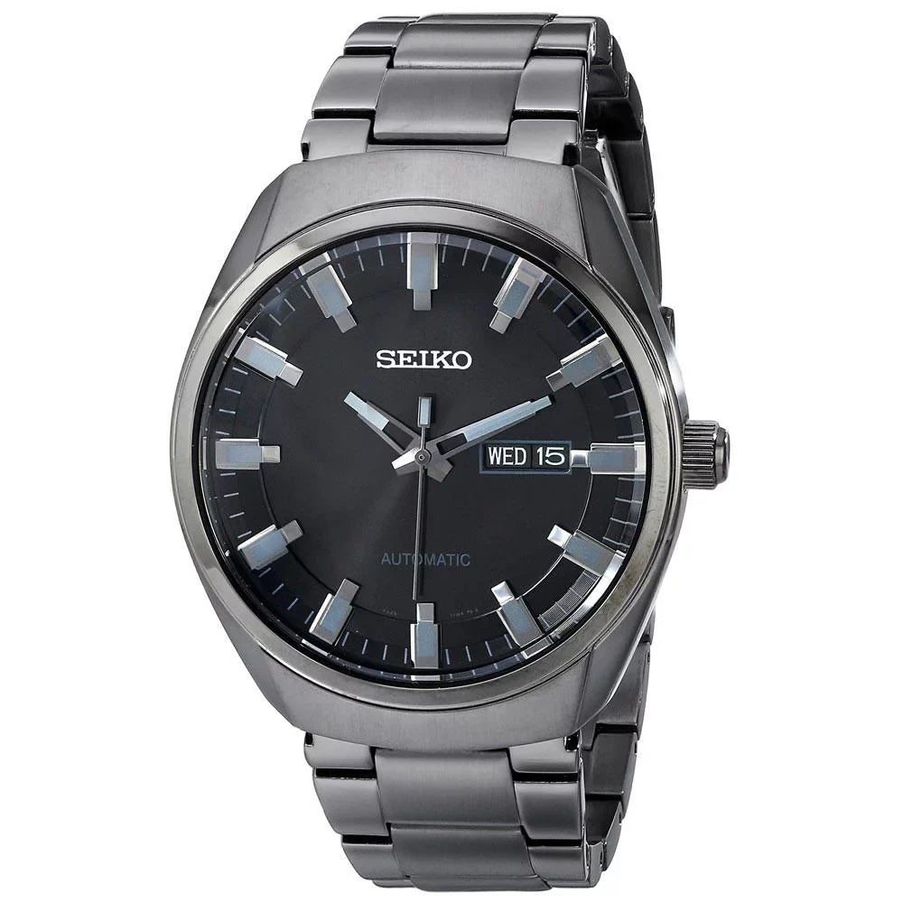 Men's Black Seiko Black Dial Ion-plated SNKN43 Watch Recraft Automatic